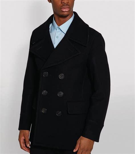 mens burberry pea coat|burberry pea coat men's sale.